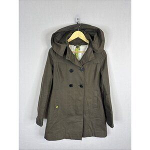 Soia & Kyo Women’s S Olive Hooded Trench Coat Double Breasted Belted